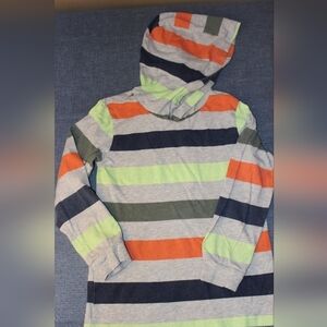 BOYS Rugby Striped Hooded Long Sleeve Tshirt
